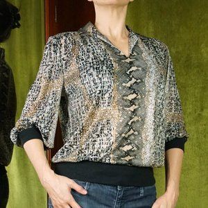 Vintage 80s Reptile Print Top, S/M